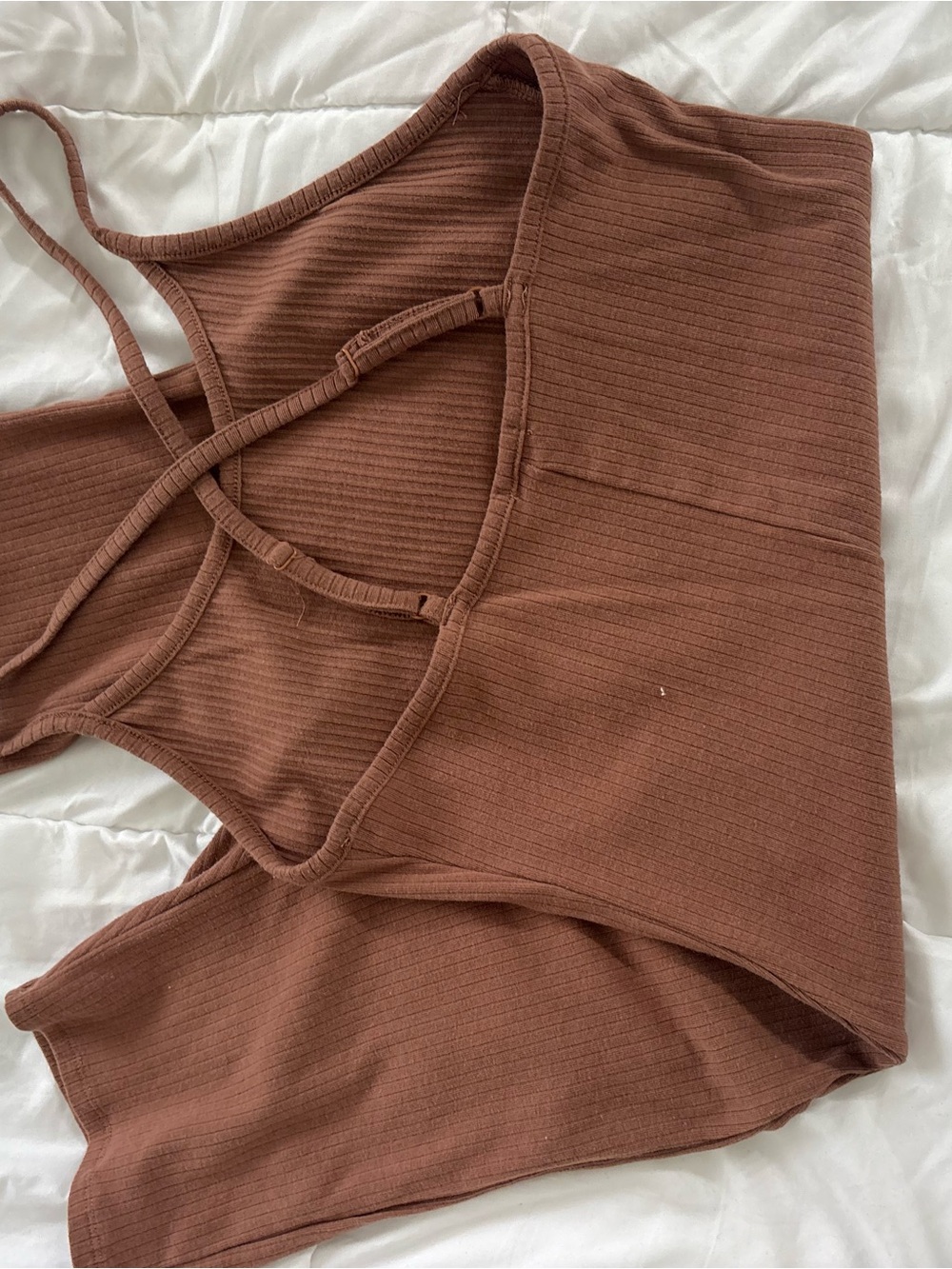 Women’s Ribbed Brown one piece - Picture 2 of 3